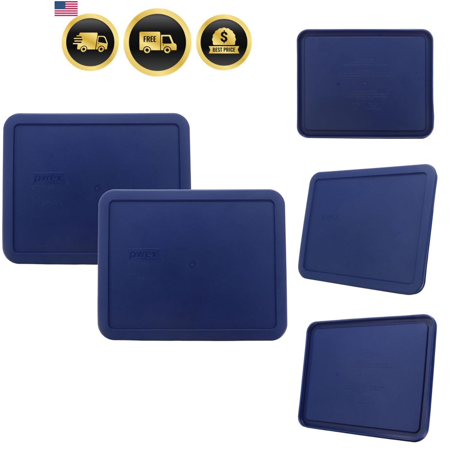 Food Storage Lid Replacement 11 Cup Blue Plastic 2 Pack