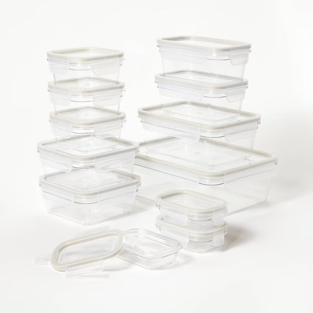 24pc (Set of 12) Tritan Plastic Food Storage Container Set with Lids