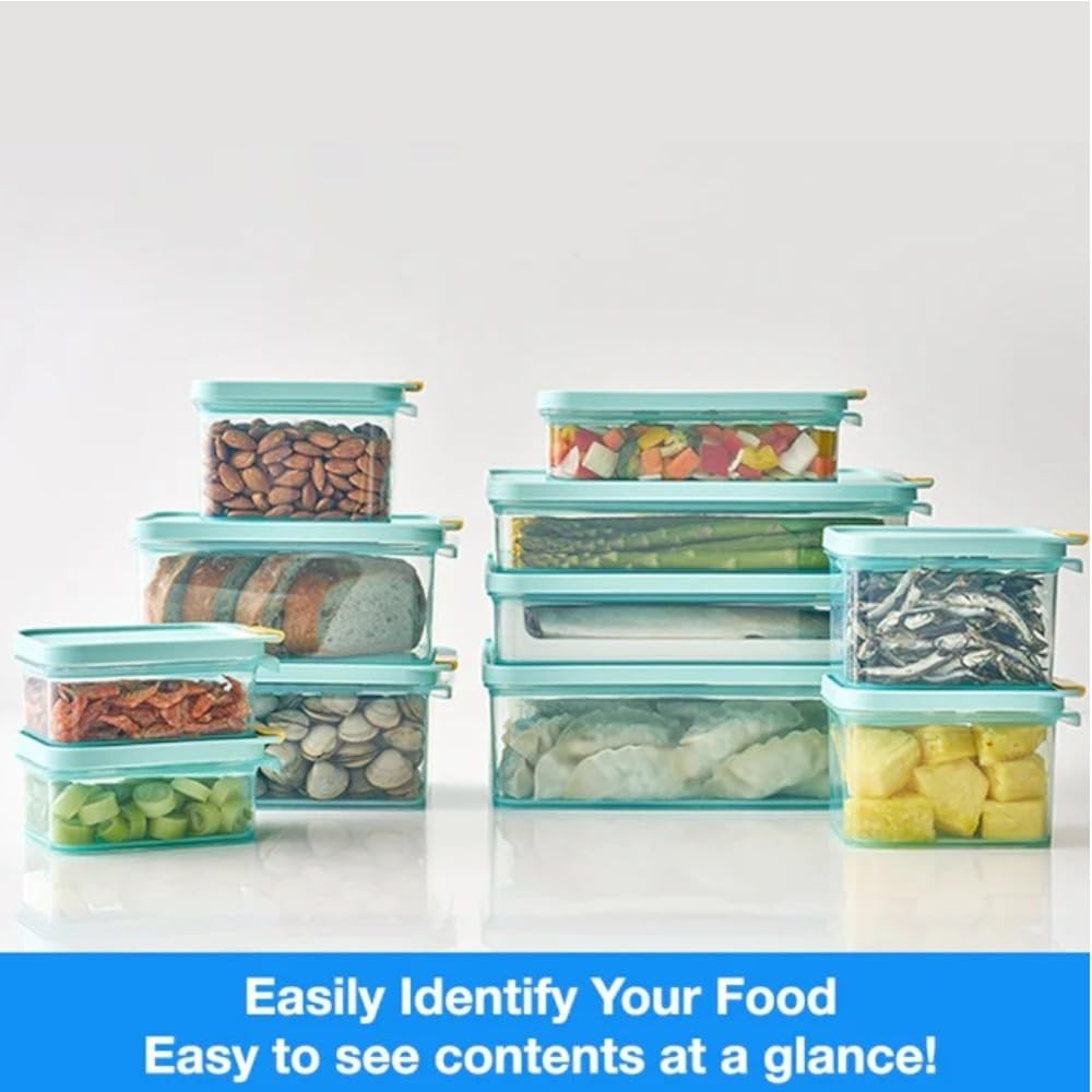 HFL106 Freezer Fit Plastic Food Storage Container with Lid for Kitchen, Lunch, M