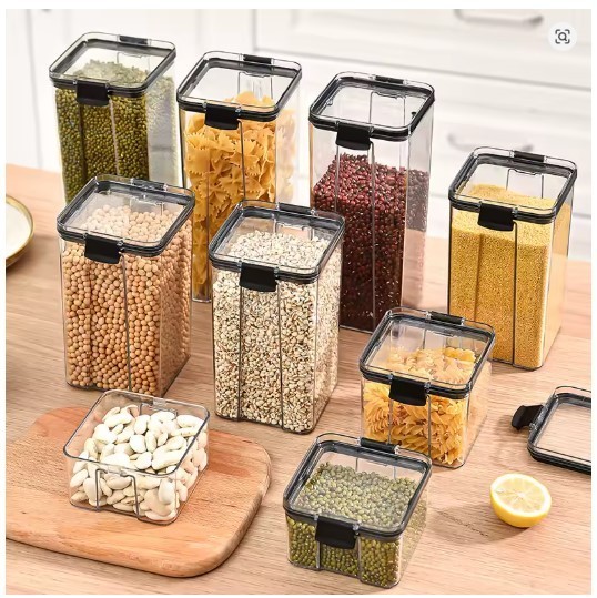 Airtight Food Storage Container Kitchen Pantry Organizer BPA Free Clear Jar
