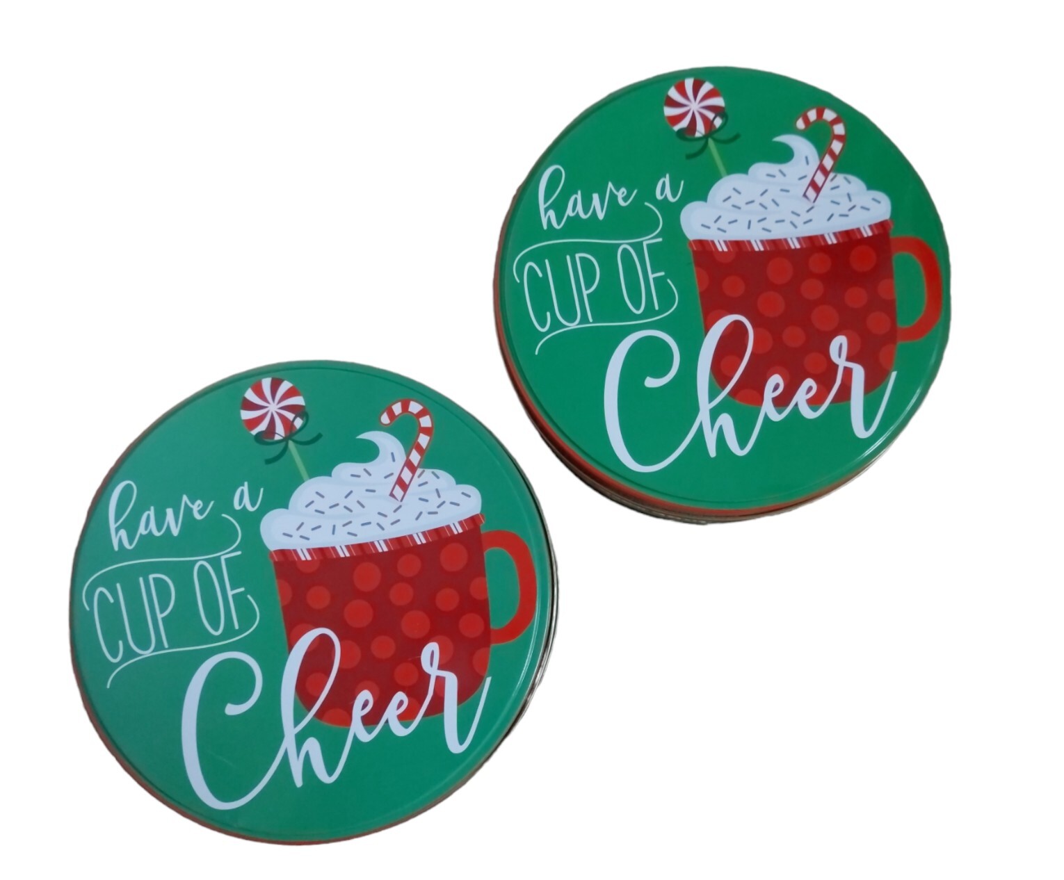 Greenbrier Christmas Ginger Cookie Gift Tin Storage Container Box With Lid Lot 2