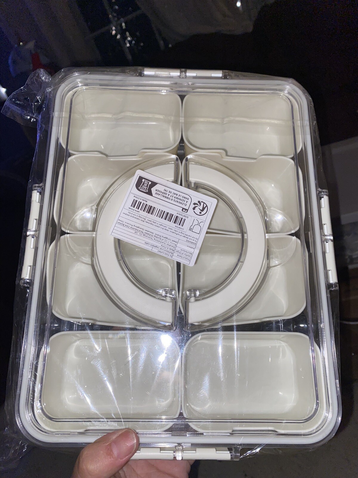 Snackle Box – 12″ Viral Snack Bento Travel Food Container Handles Snap Lock NWT