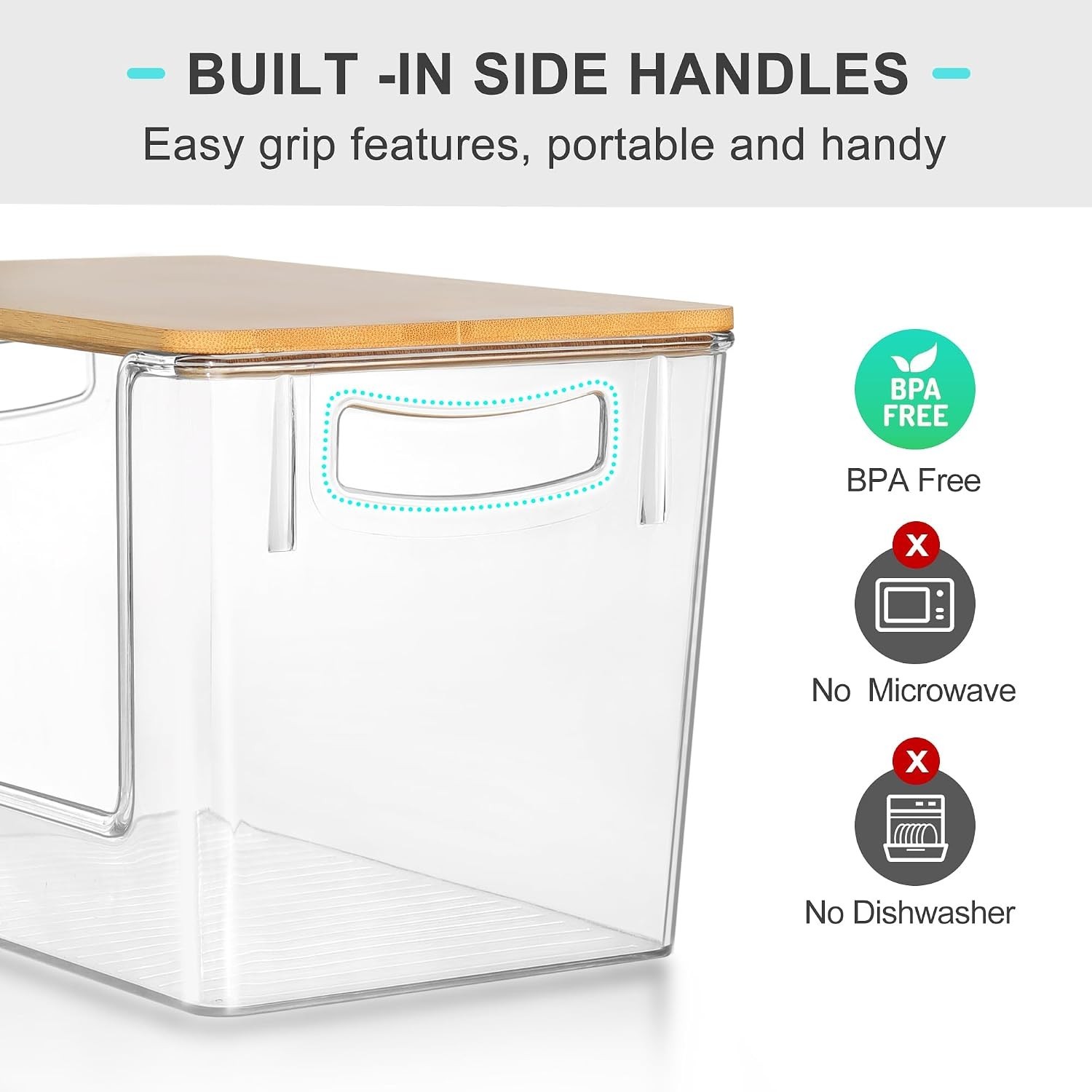 Stackable Clear Acrylic Pantry Bins – 2 Pack with Opening Front for Easy Access