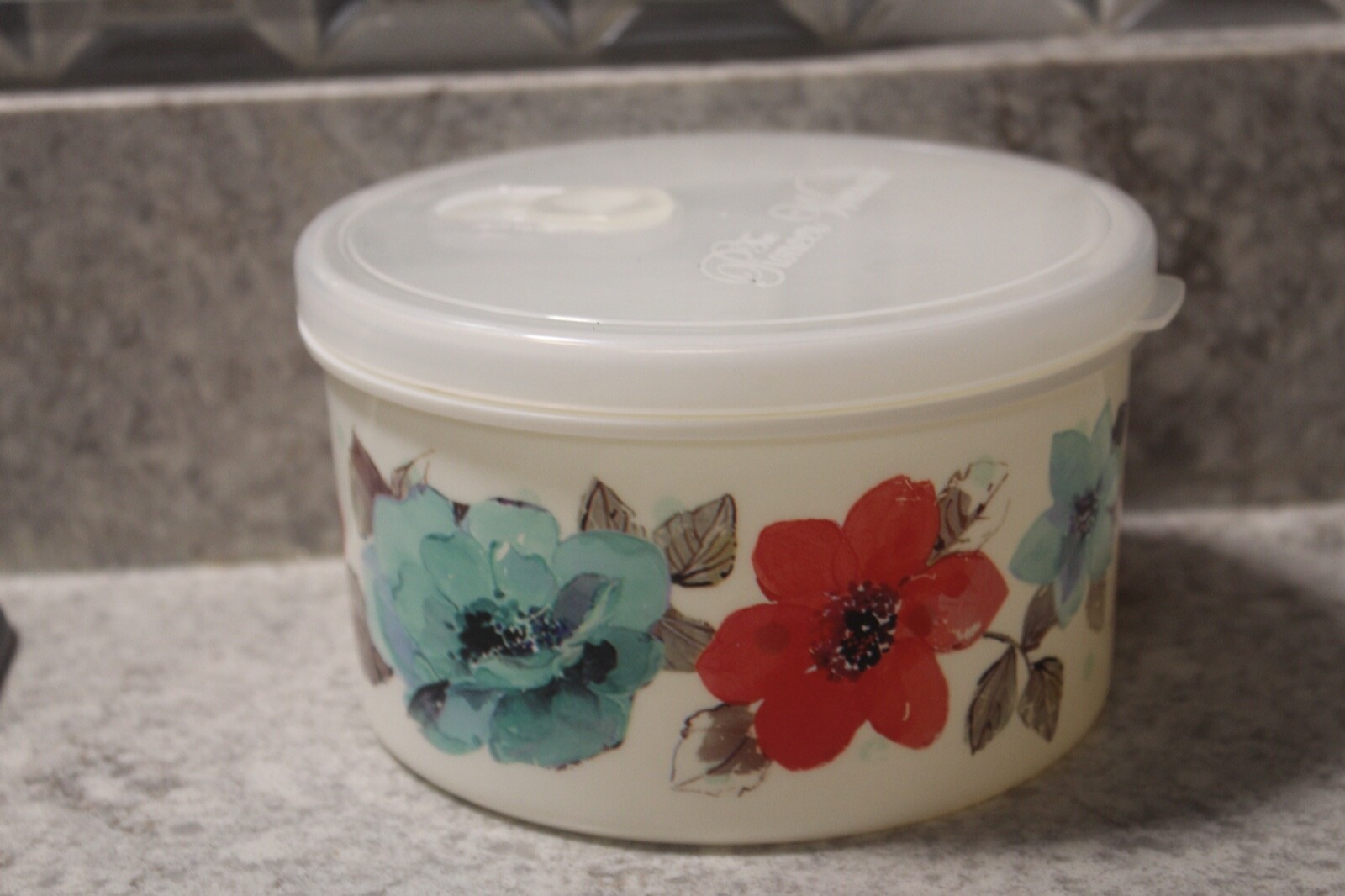 Pioneer Woman ~ Stoneware Food Storage Container ~ Floral Meadows ~ Large