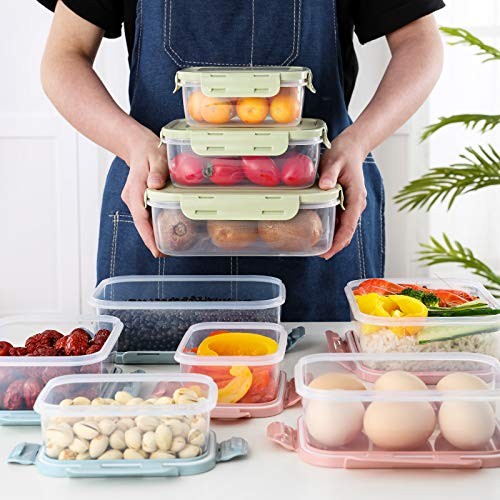 Food Storage Containers Set with Airtight Lids – 3 Pack BPA-Free Plastic Meal…