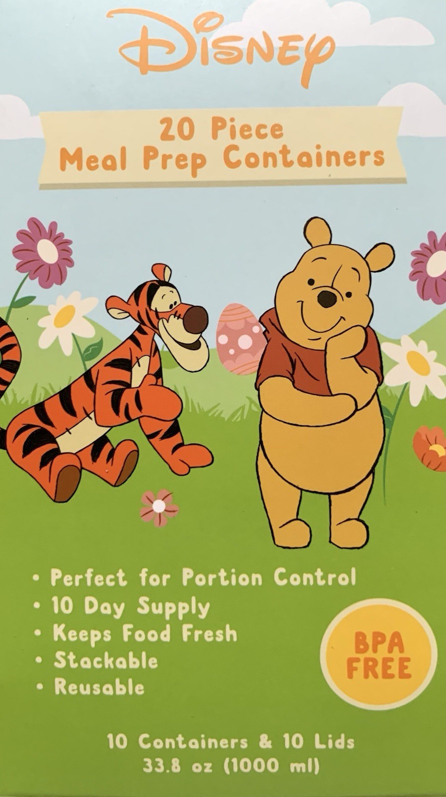 NEW Disney Winnie the Pooh / Butterflies 20pc Clear Meal Prep Storage Containers