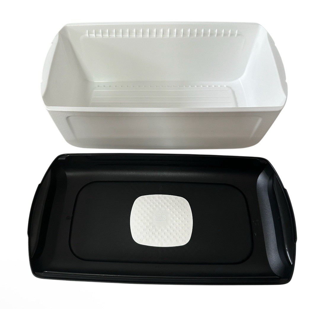 Tupperware BreadSmart Container Black White EUC Sew Photos