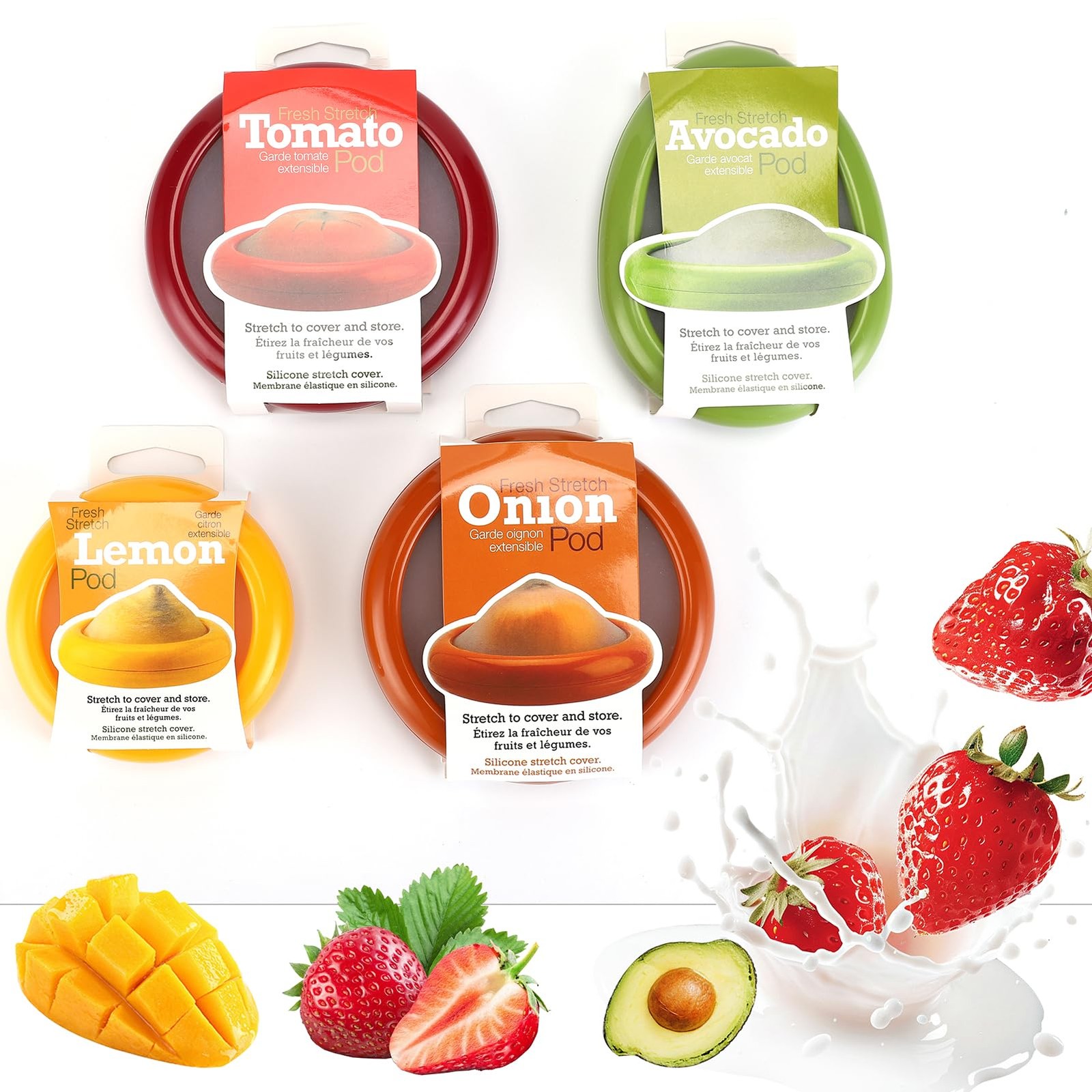 Reusable Fruit and Vegetable Savers Set for Avocados Tomatoes Apples Garlic