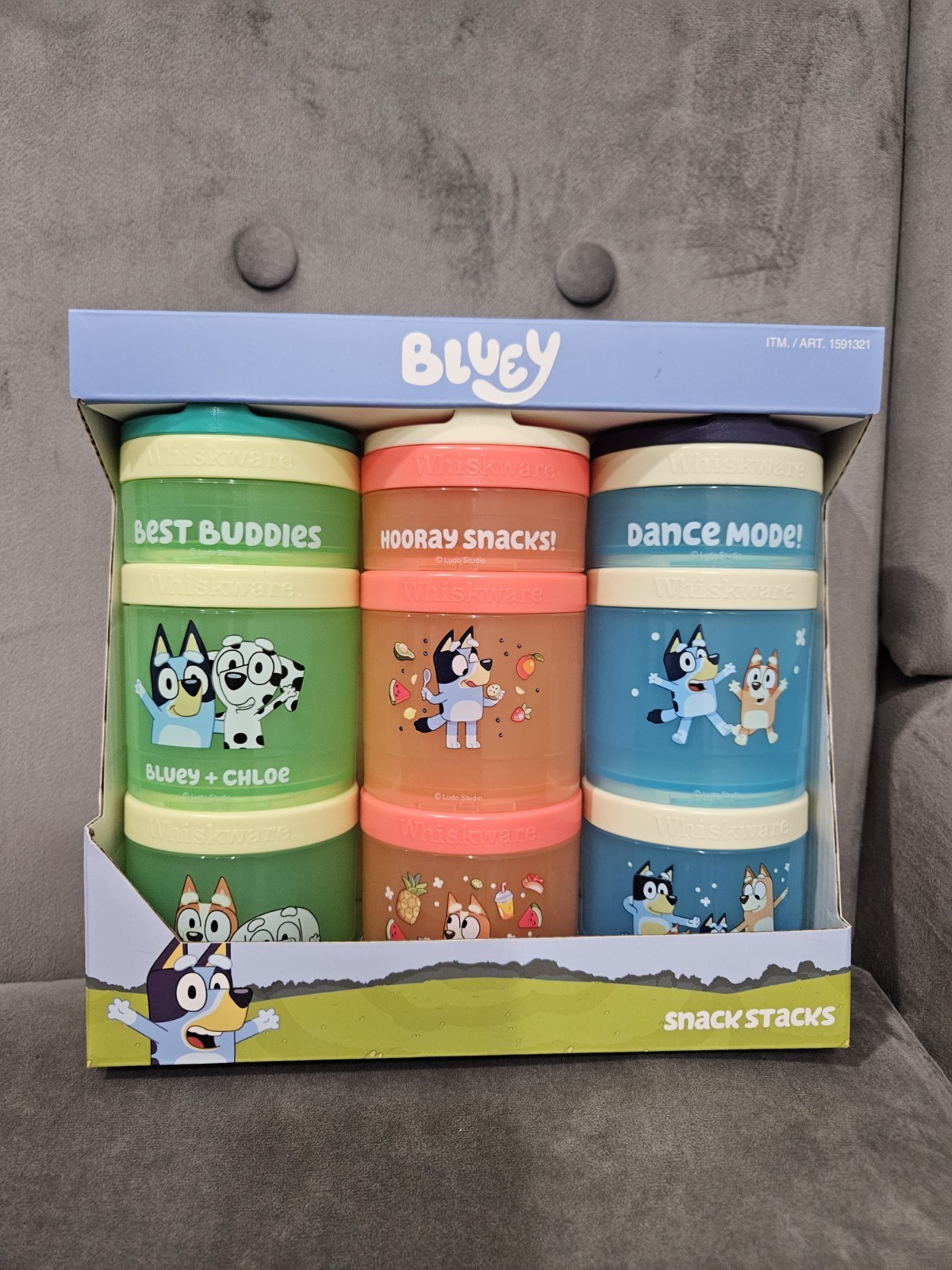 Bluey Whiskware 3 snack Stacks BPA & Phthalate-free Dishwasher Safe