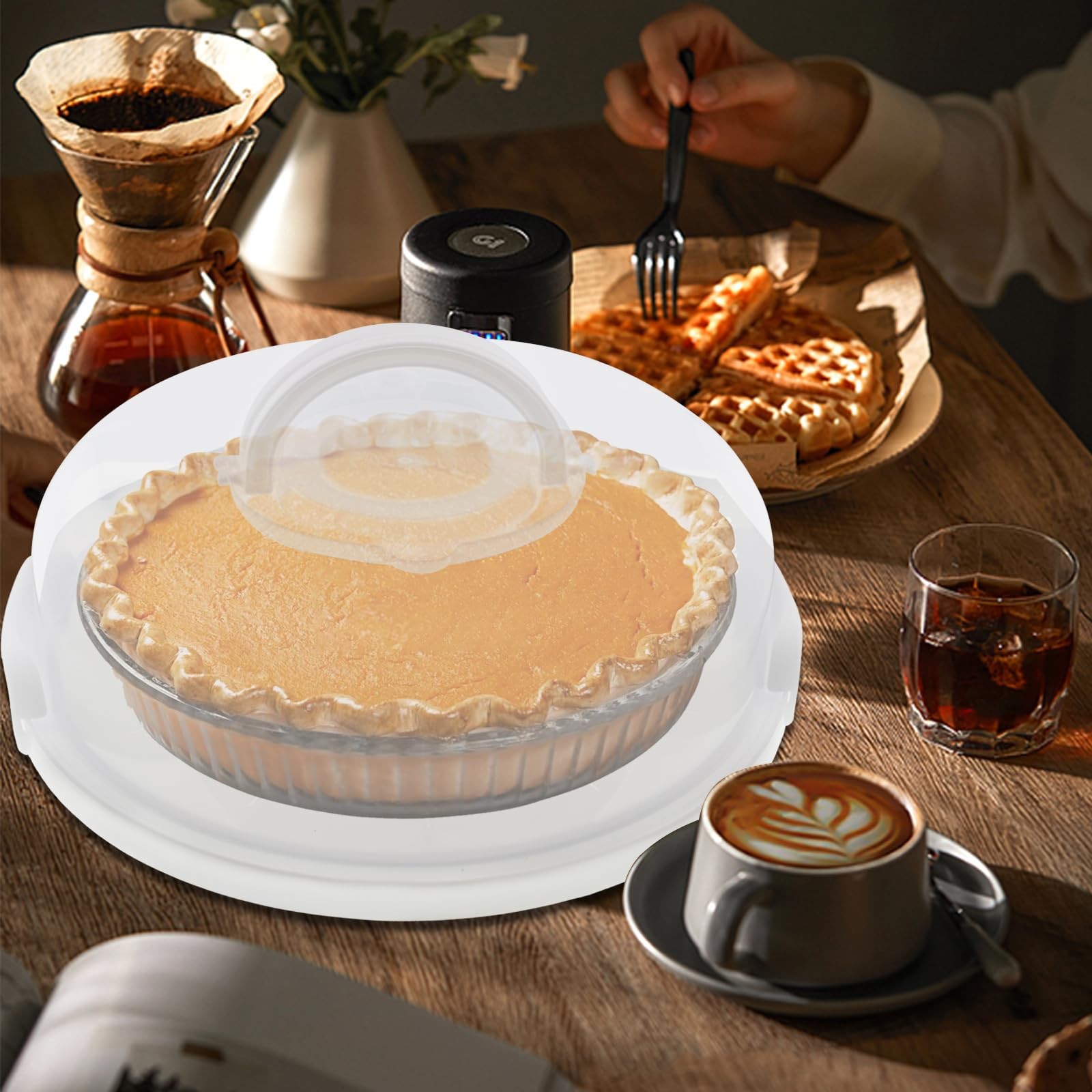 2Pcs Pie Carrier with Lid Portable Cheesecake Carrier 12 Inch Cupcake Cake fo…