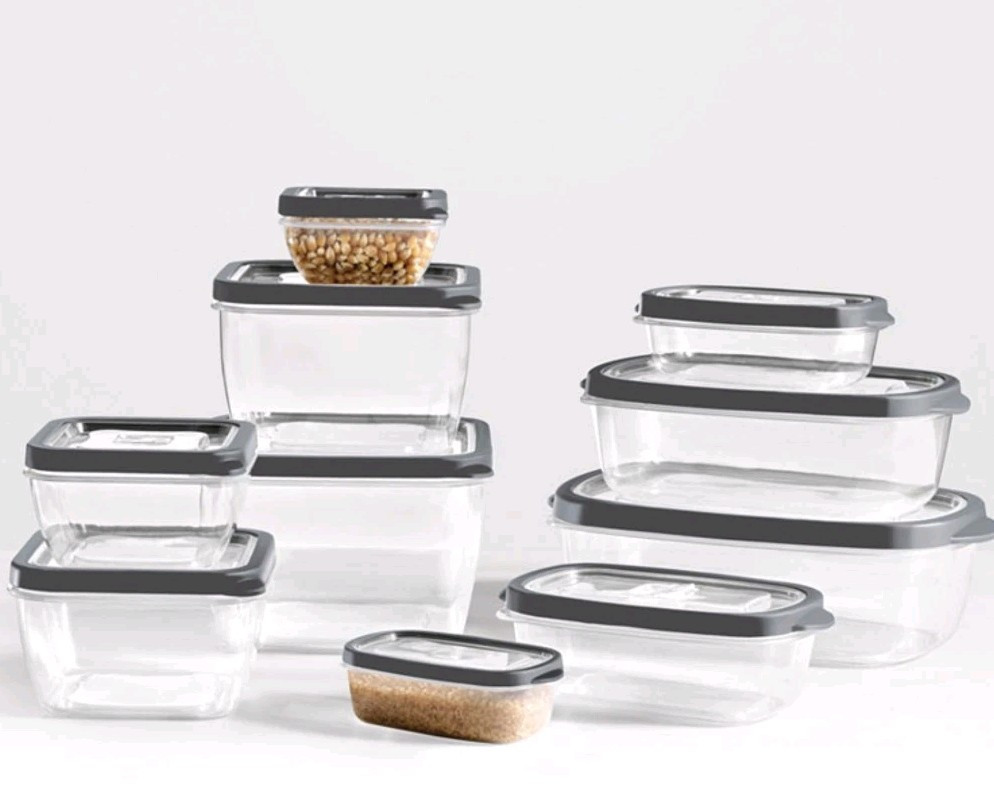 AR+COOK 20-piece FOOD STORAGE CONTAINER Set, BPA Free Plastic, Nestable, NEW