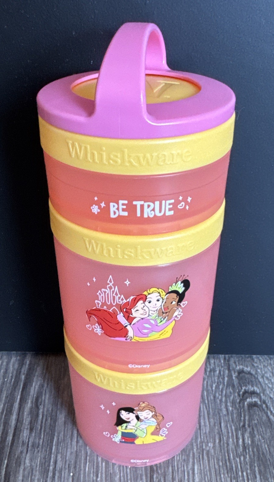 Whiskware Disney Princess Snack Containers Lot Of 3 Tiana Cinderella Ariel