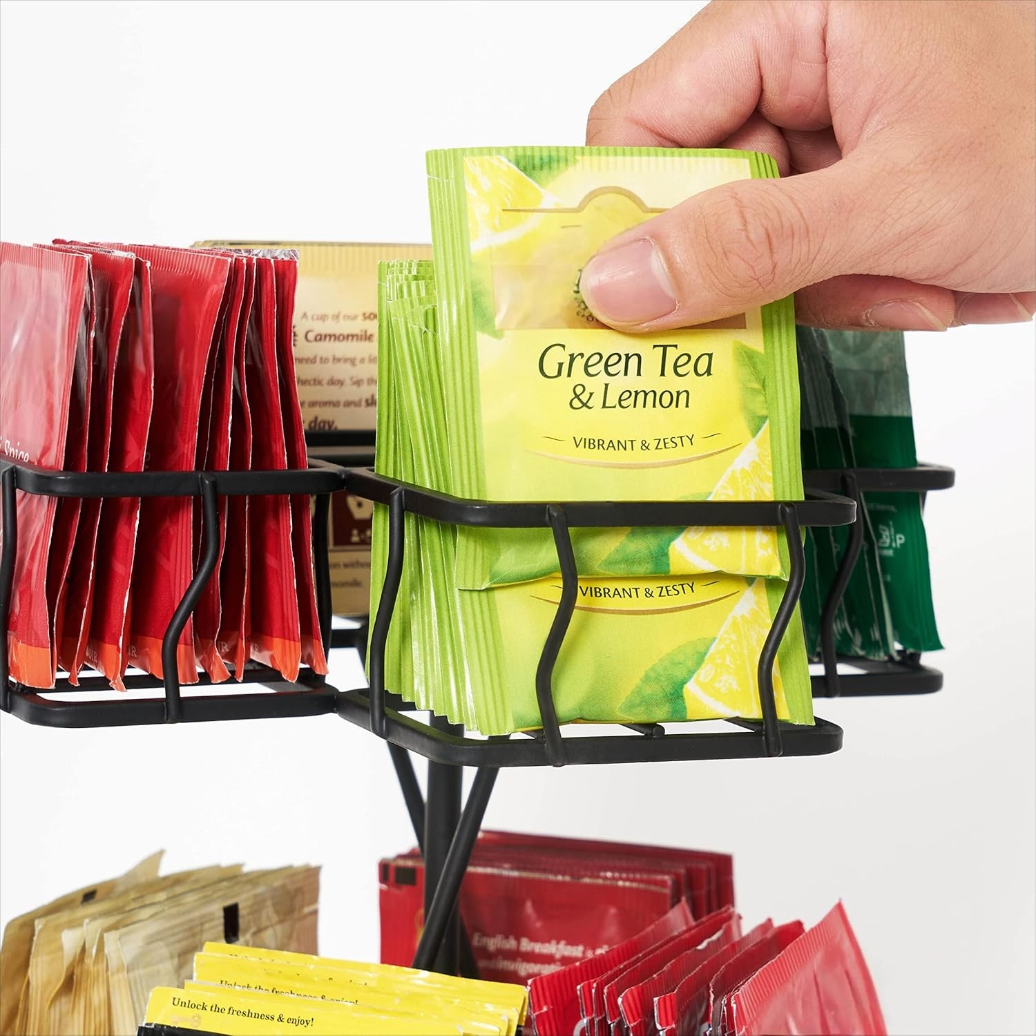 NHZ Tea Bag Storage and Organizer, Holder Black Powder Coated
