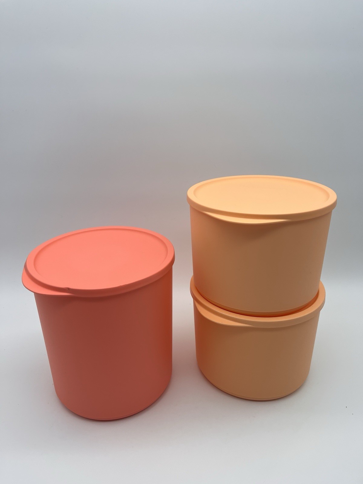 Tupperware Basic Bright Large Round Containers Canister Set 3 Piece