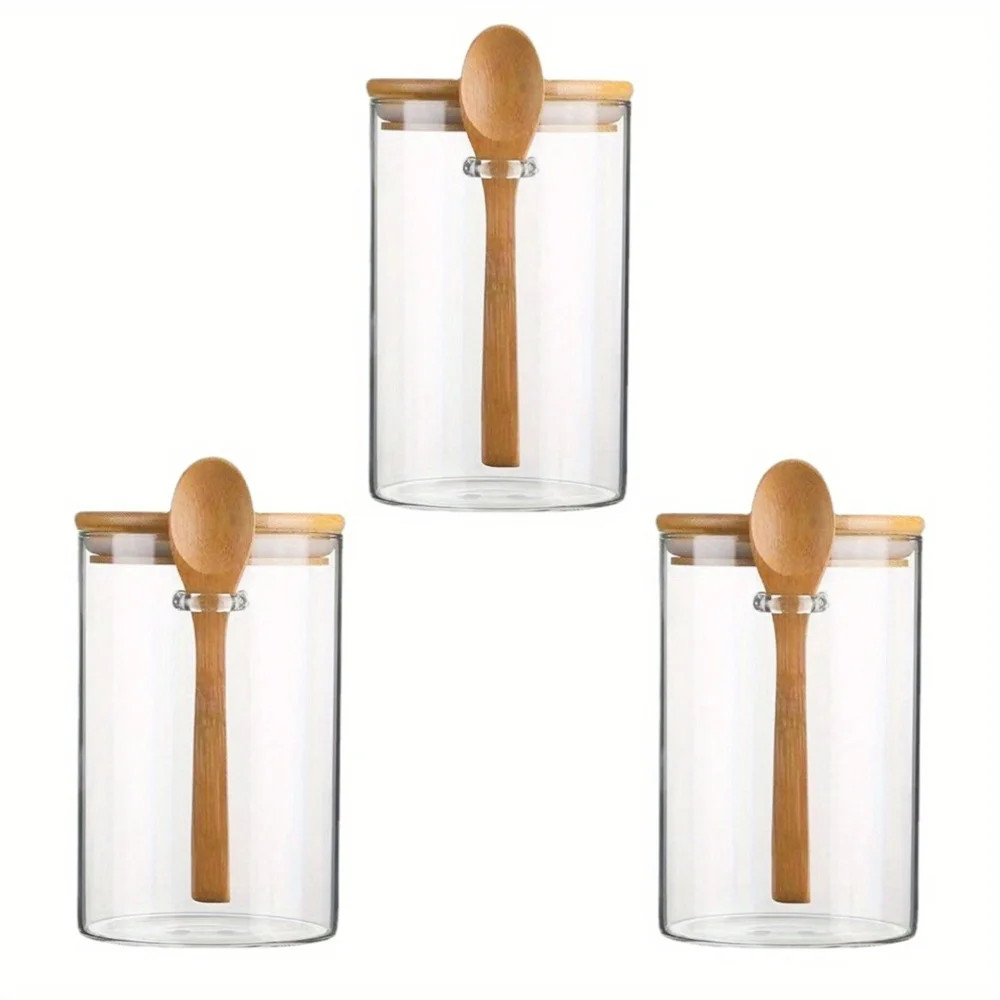 Overnight Oats Containers with Lid 1/2/3/4Pack 16Oz Airtight Glass Jars with Spo