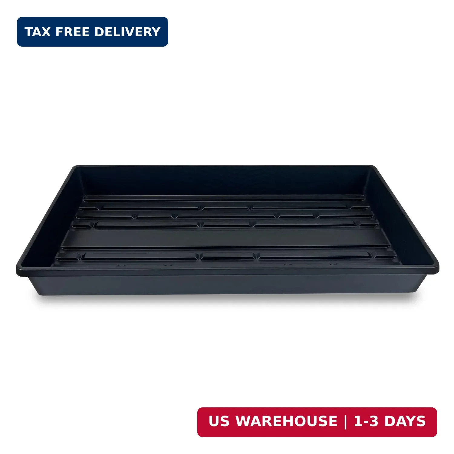 Living Whole Foods 5 Pack of Durable Black Plastic Growing Trays (Without Drain