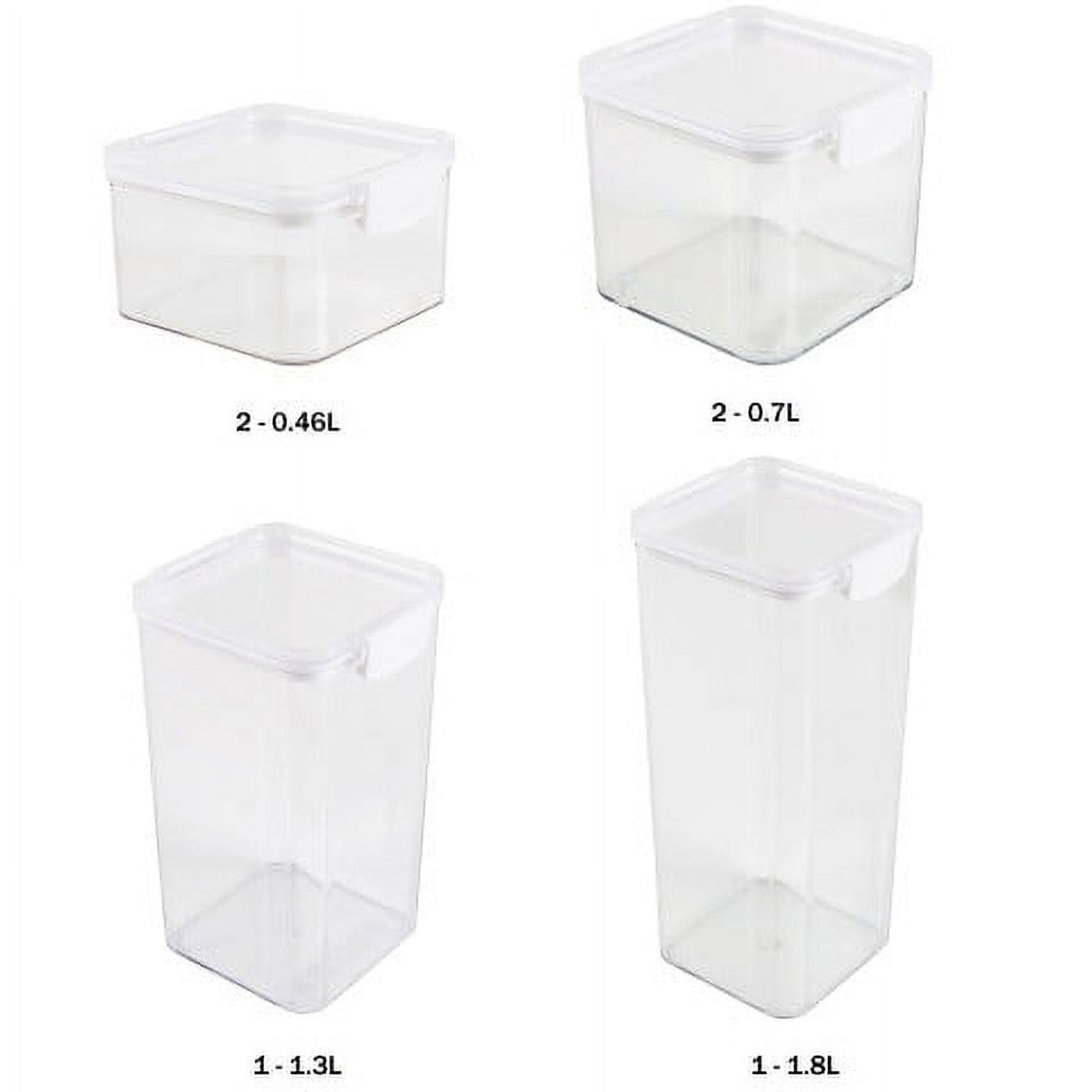 6-Piece Food Storage Containers and Lids Set for Kitchen and Pantry Organization