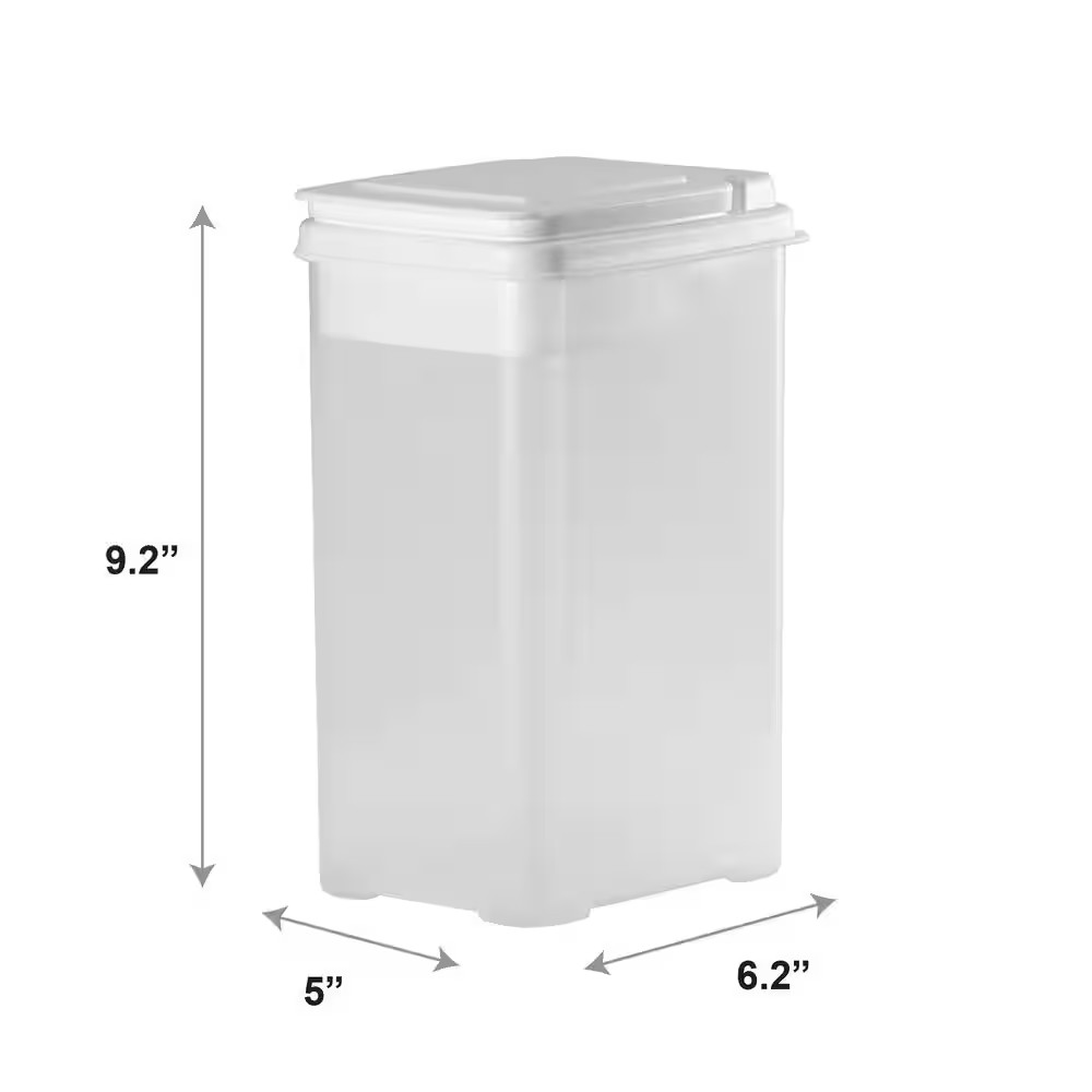 Storage Dispenser for Flour, Sugar and More with Flip Lid and Scoop