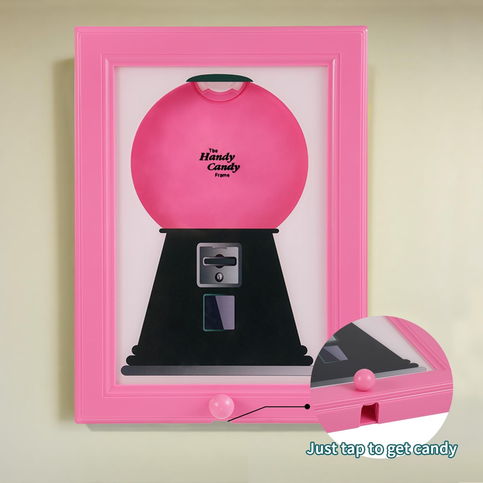 Candy Dispenser Picture Frame, Wall Mount Gumball Machine Creative Handy Cand…