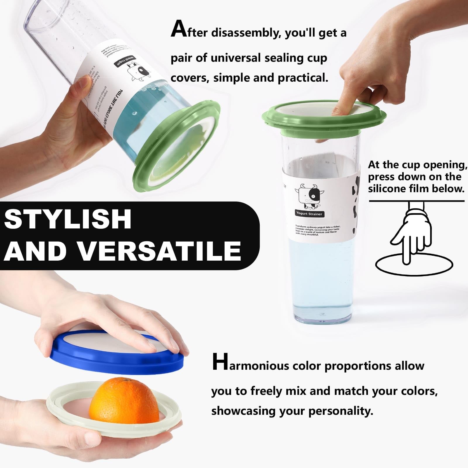 Silicone Food Storage Containers, 4Pcs Avocado Saver Produce Holder