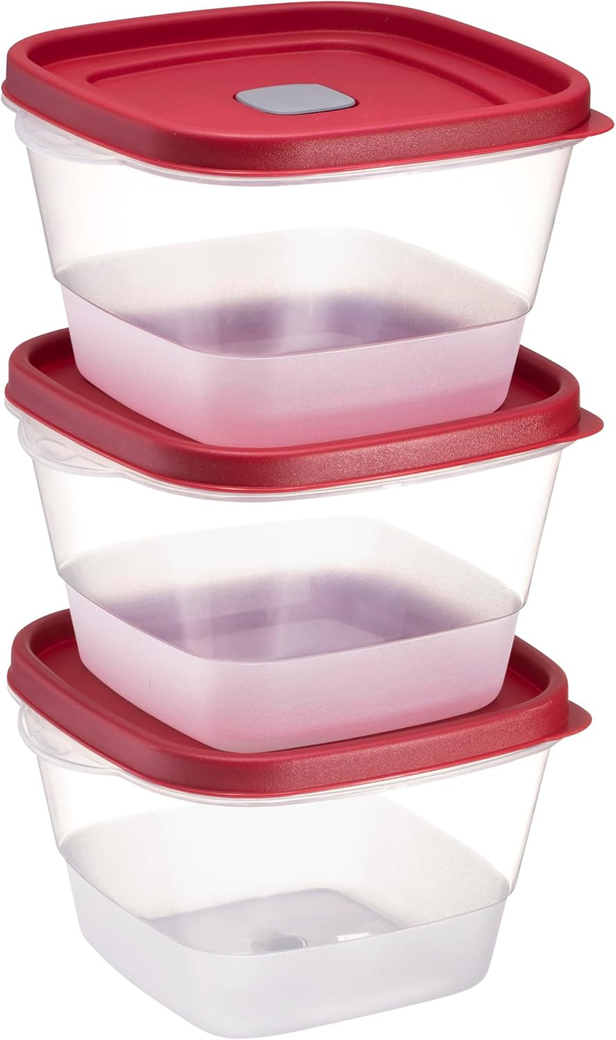Tribello Bpa-Free Plastic Food Storage Set, Red Vented Lids – Microwave, Dishwas