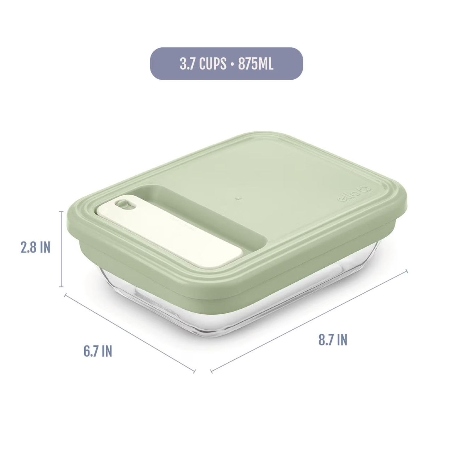 Ello Fresh Stack Glass Meal Prep Set 3.7 Cup 8 Piece Food Storage