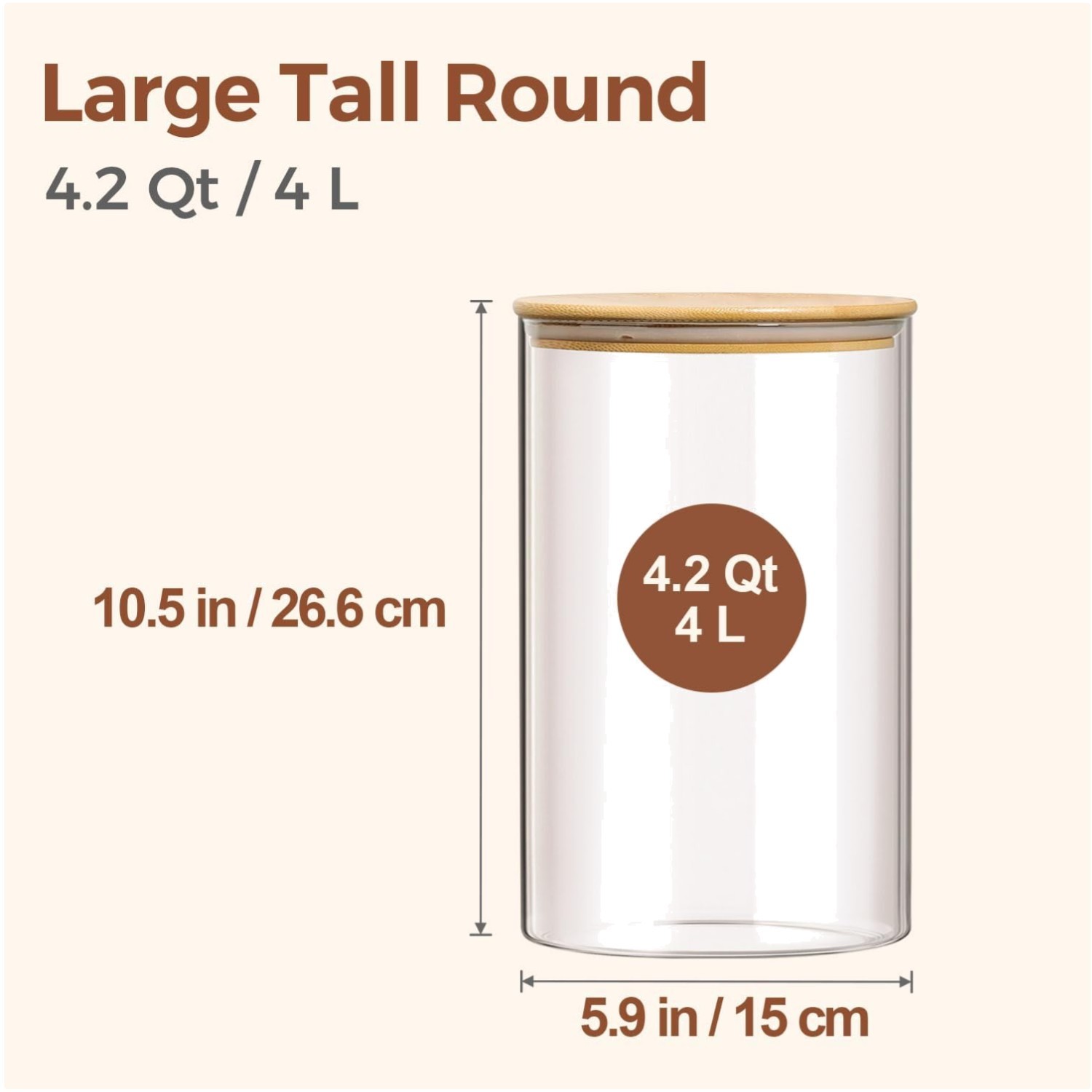 Clear Glass Storage Jars for Kitchen Organization – 2 Pack