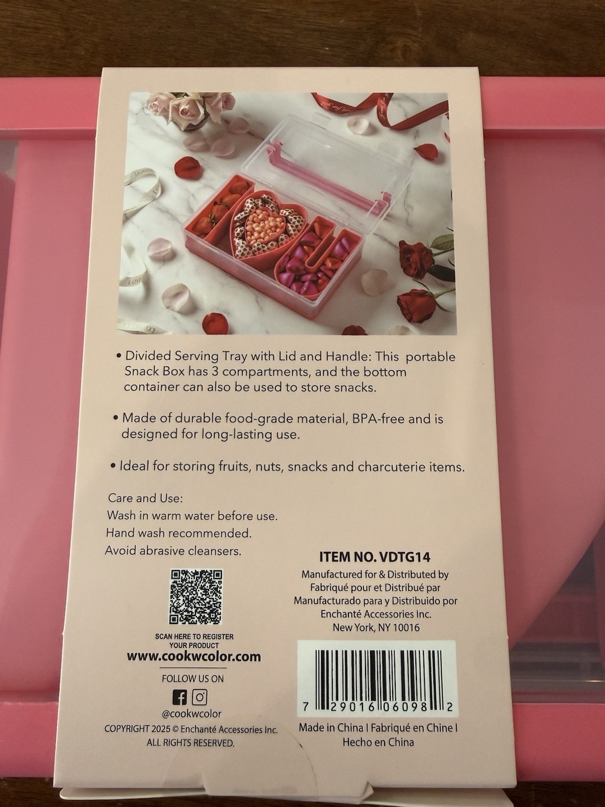 Cook with Color on-the- go Snack box- I heart you- Valentine’s Day