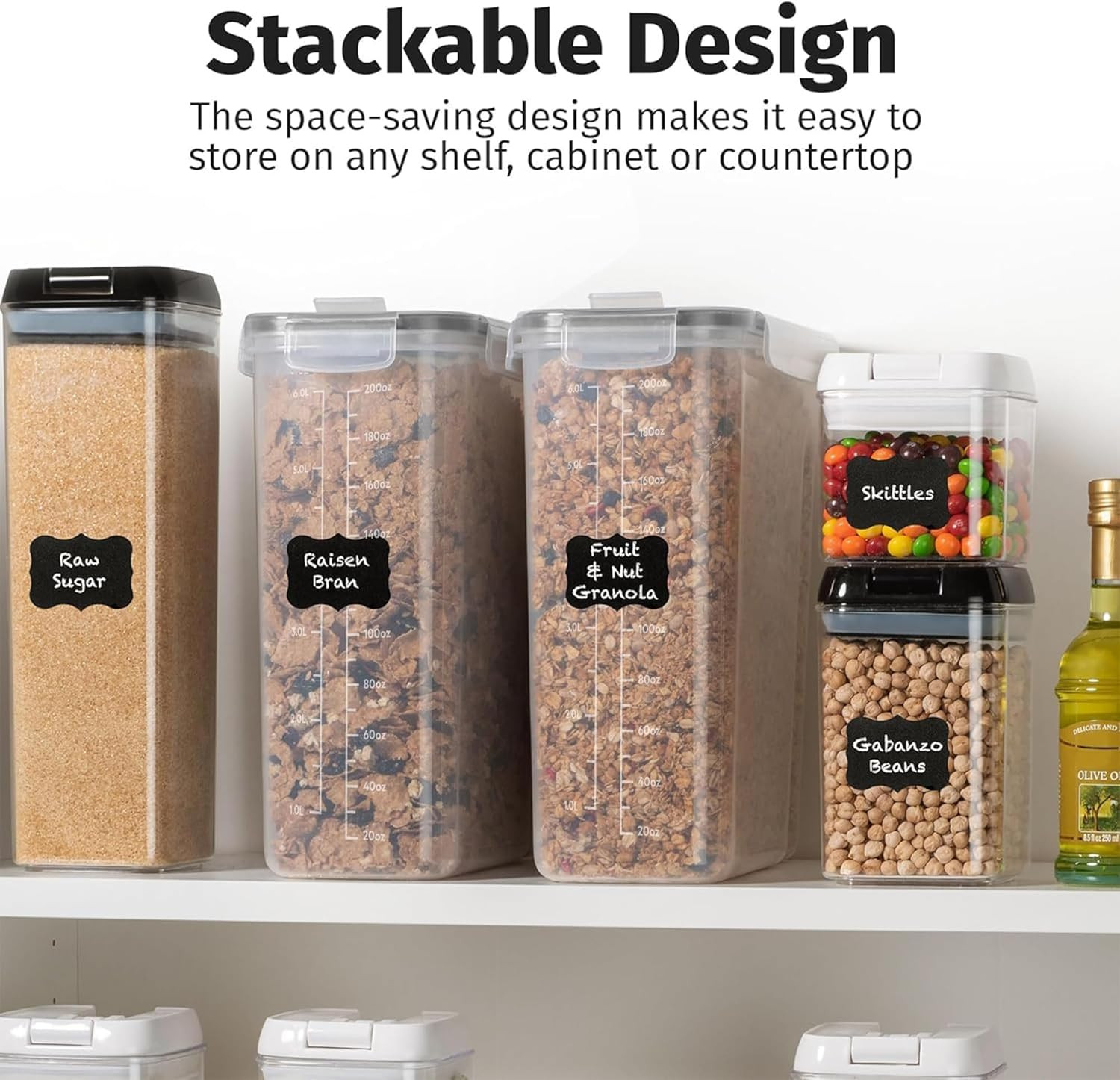 2 Pack (6.3L / 213OZ) EXTRA Large Airtight Food Storage Cereal Containers for Bu