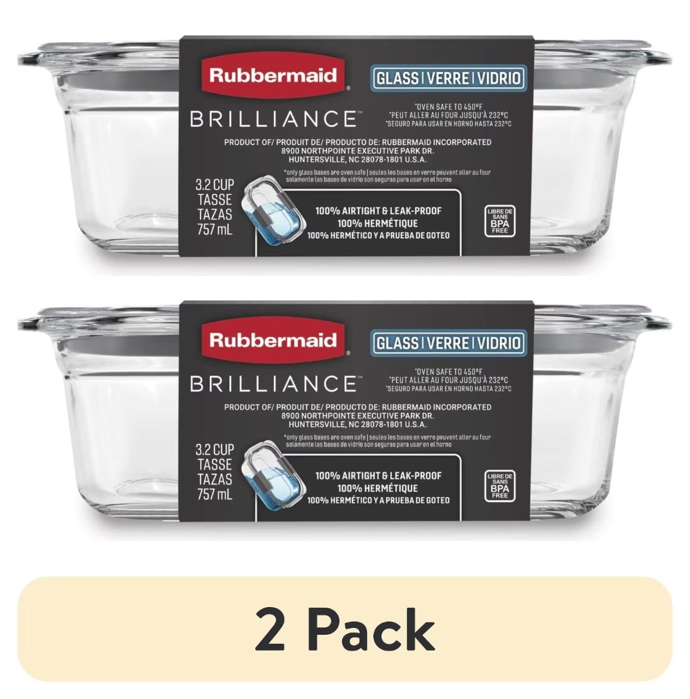 (2 pack) Brilliance Food Storage Container, 3.2 Cup