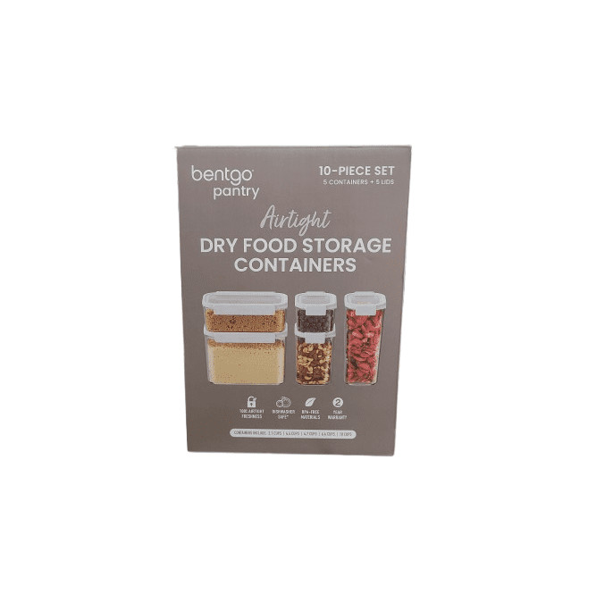 Bentgo 10pc Pantry Airtight Dry Food Storage Container Set Snow