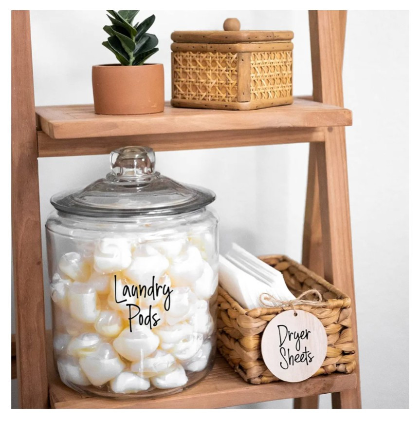 Black Pantry Labels for Containers, 385 Preprinted Household Organizing Stickers