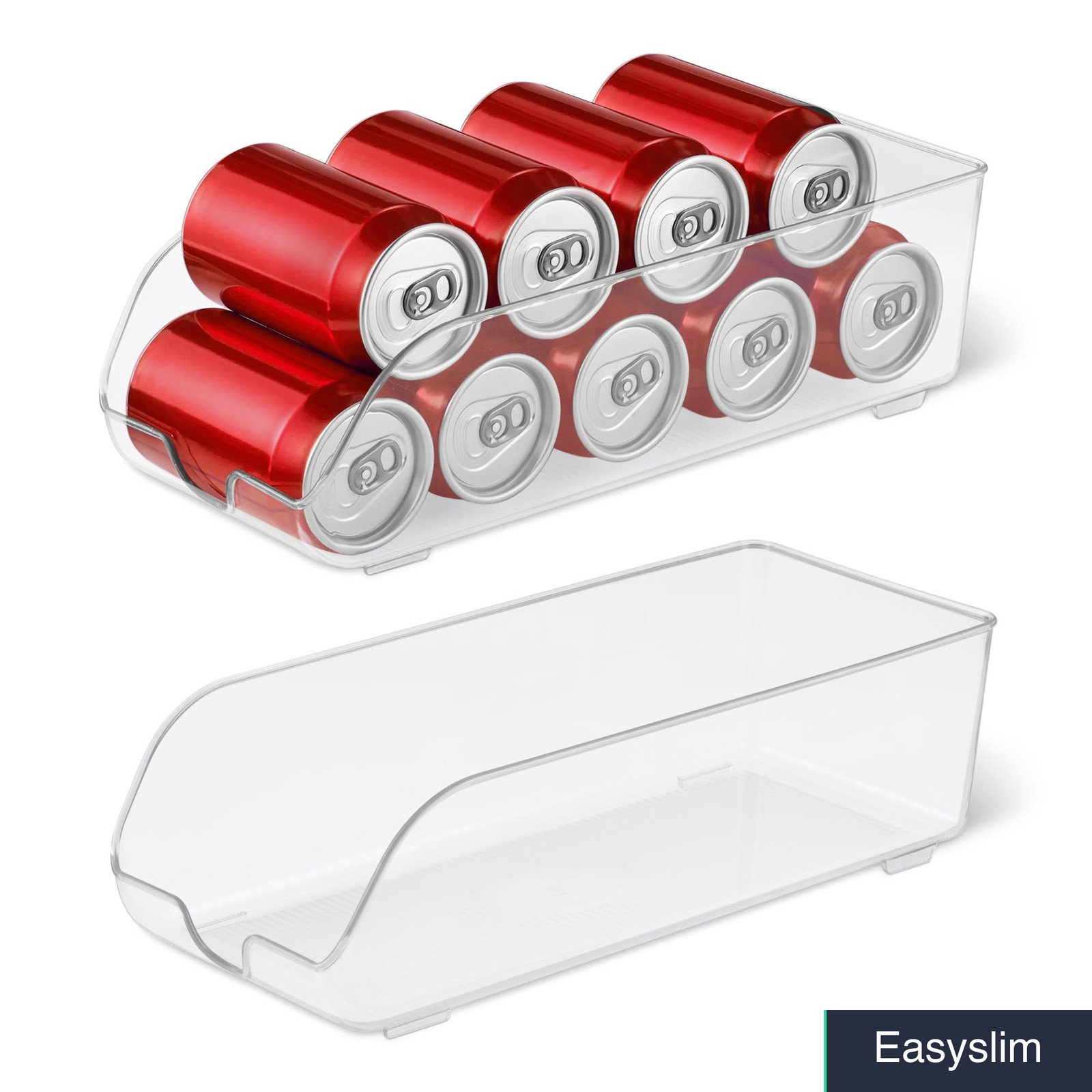 Can & Beverage Organizer, Self-Dispensing, 2 Pack, Clear, 9 Each