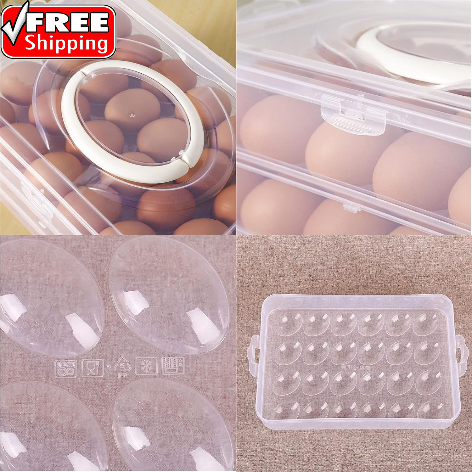 72 Eggs Holder,3-Layer Deviled Egg Tray with Lid,Egg Containers for Deviled Egg,
