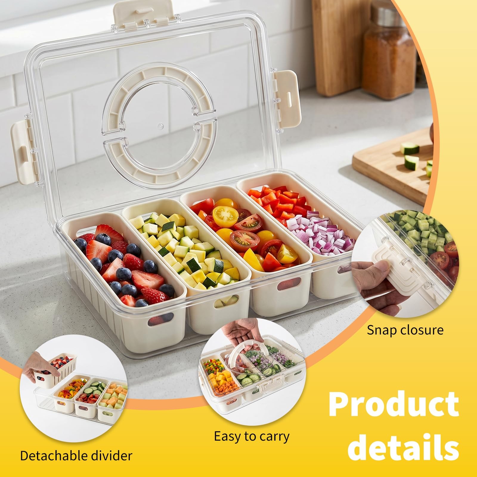 Salad Meal Prep Containers, Salad Prep Containers for Fridge, Tight-Seal Divi…