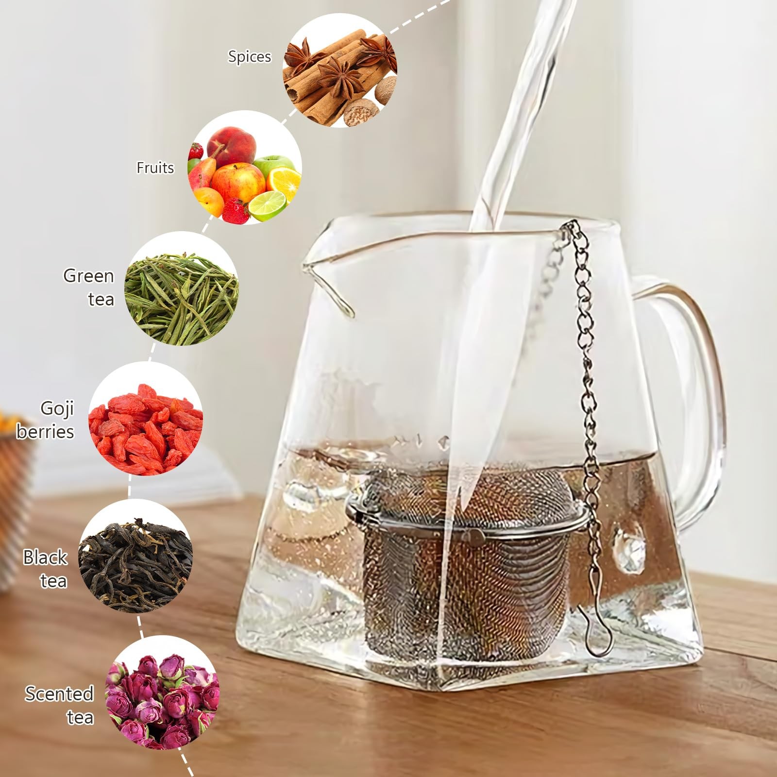 2er Pack Stainless Steel Mesh Tea Ball, Extra Fine OD max:4.5cm, Silver
