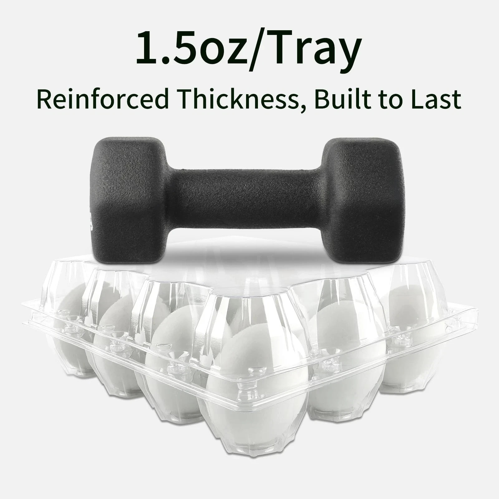 40 Pack Jumbo Egg Cartons for Duck/Turkey Eggs – Holds 12 XL Eggs, Clear Eco-…