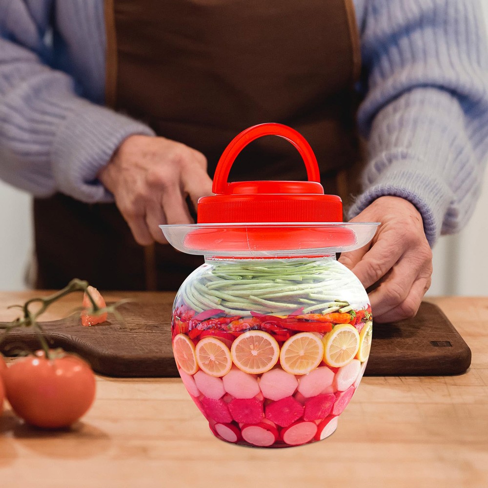 Large Plastic Storage Jar with Lid Airtight Food Preserve Pickle (1.25~12 Litre)