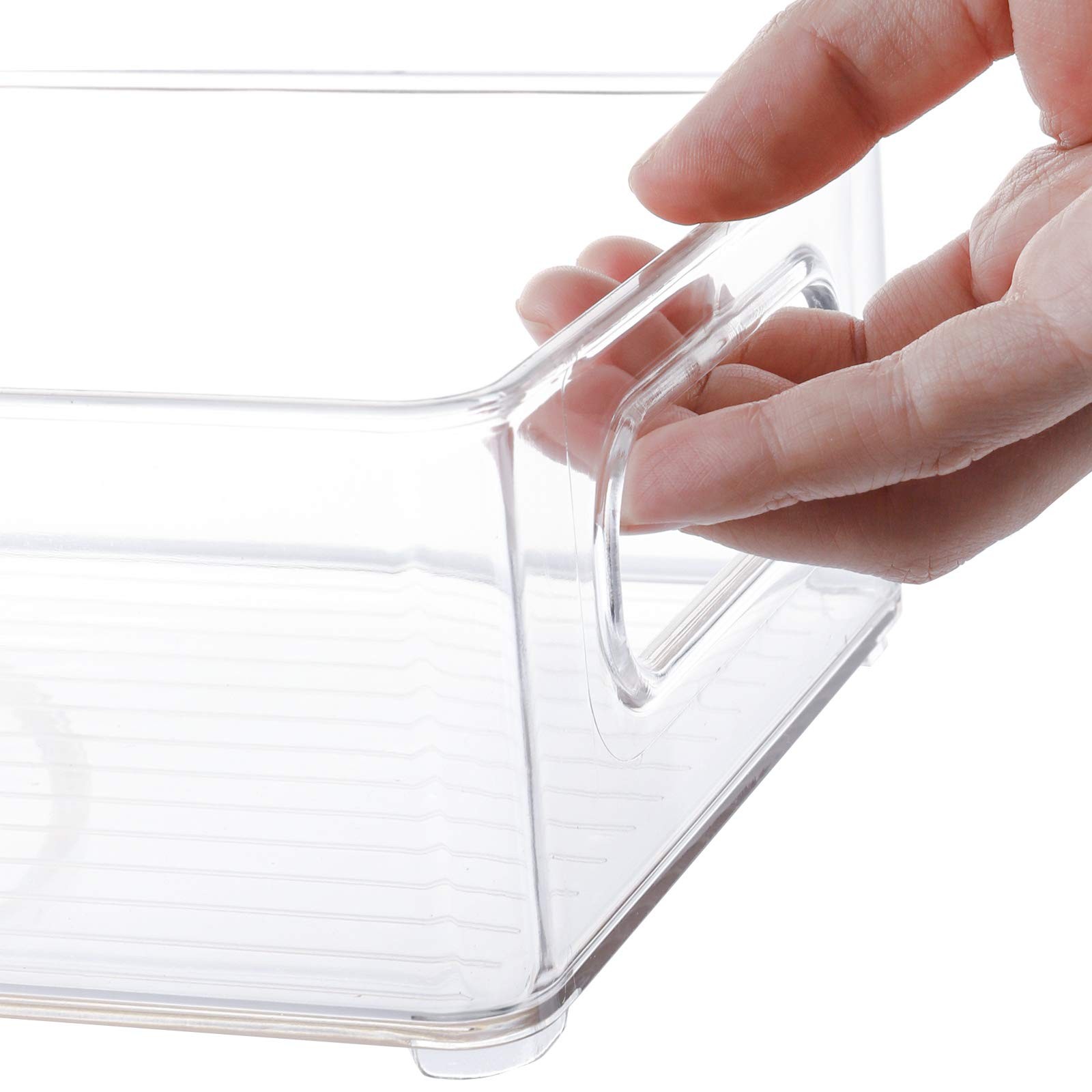 8 Pack Plastic Storage Bins for Freezer, Pantry, Countertop, Cabinet Organiza…