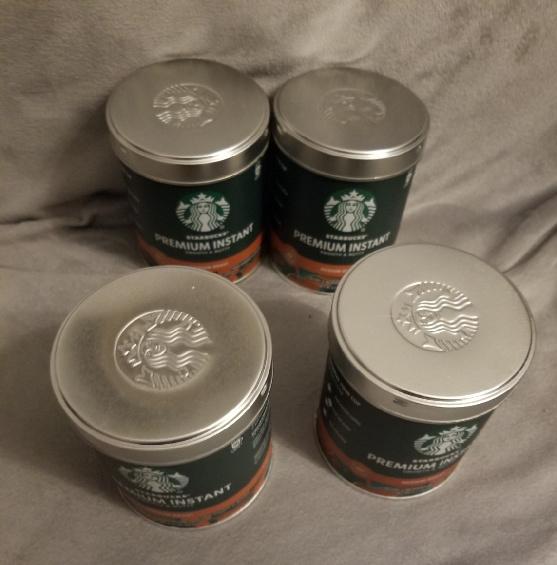 STARBUCKS Coffee Metal Tin Storage Canisters Cans Hobby Craft Geo Cache 4 Empty