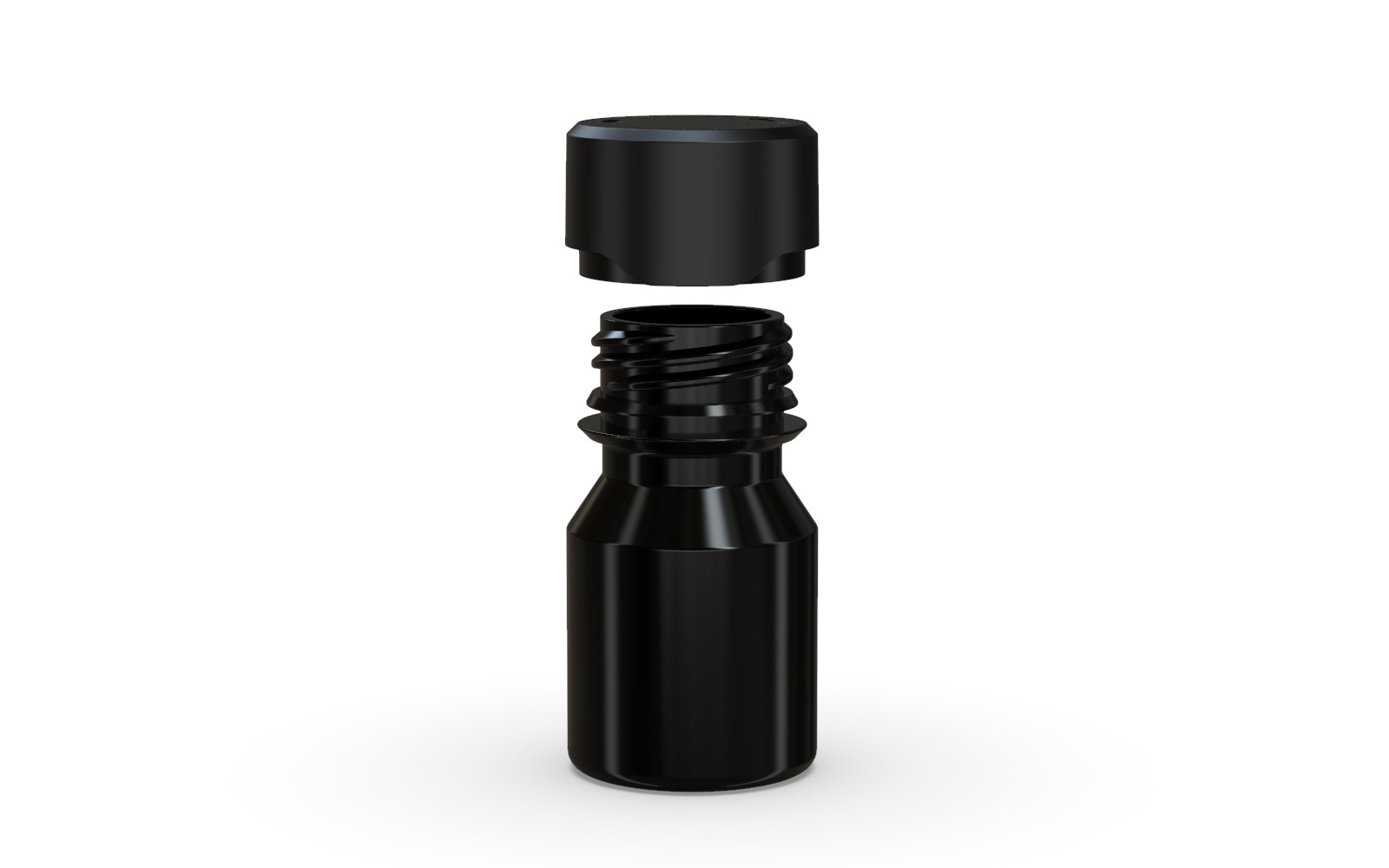 CHUBBY GORILLA 30ML STUBBY AVIATOR SHOT BOTTLES (5pack) BLACK BOTTLE/BLACK LID