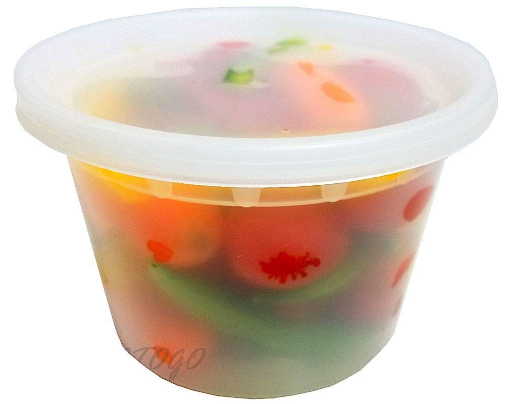 16 oz. Heavy Duty Round Deli Food Soup Plastic Container w/Lid 100% BPA Free …
