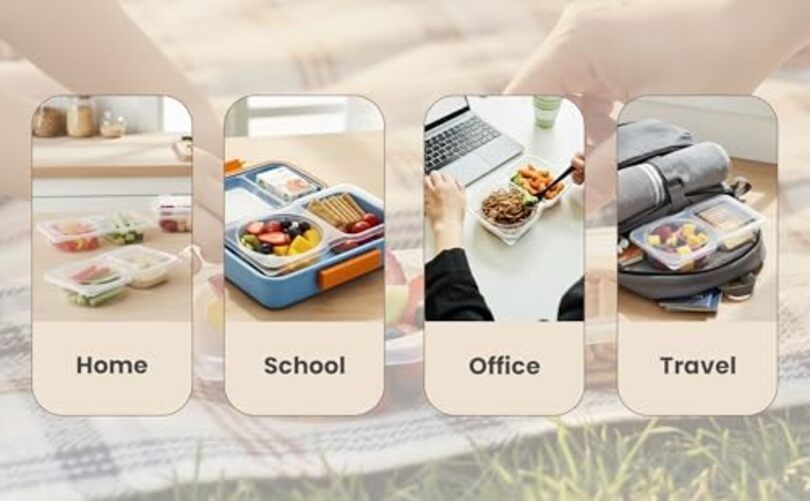 Reusable Snack Containers with Lids Pack, 2 Compartment Leakproof Snackle 20
