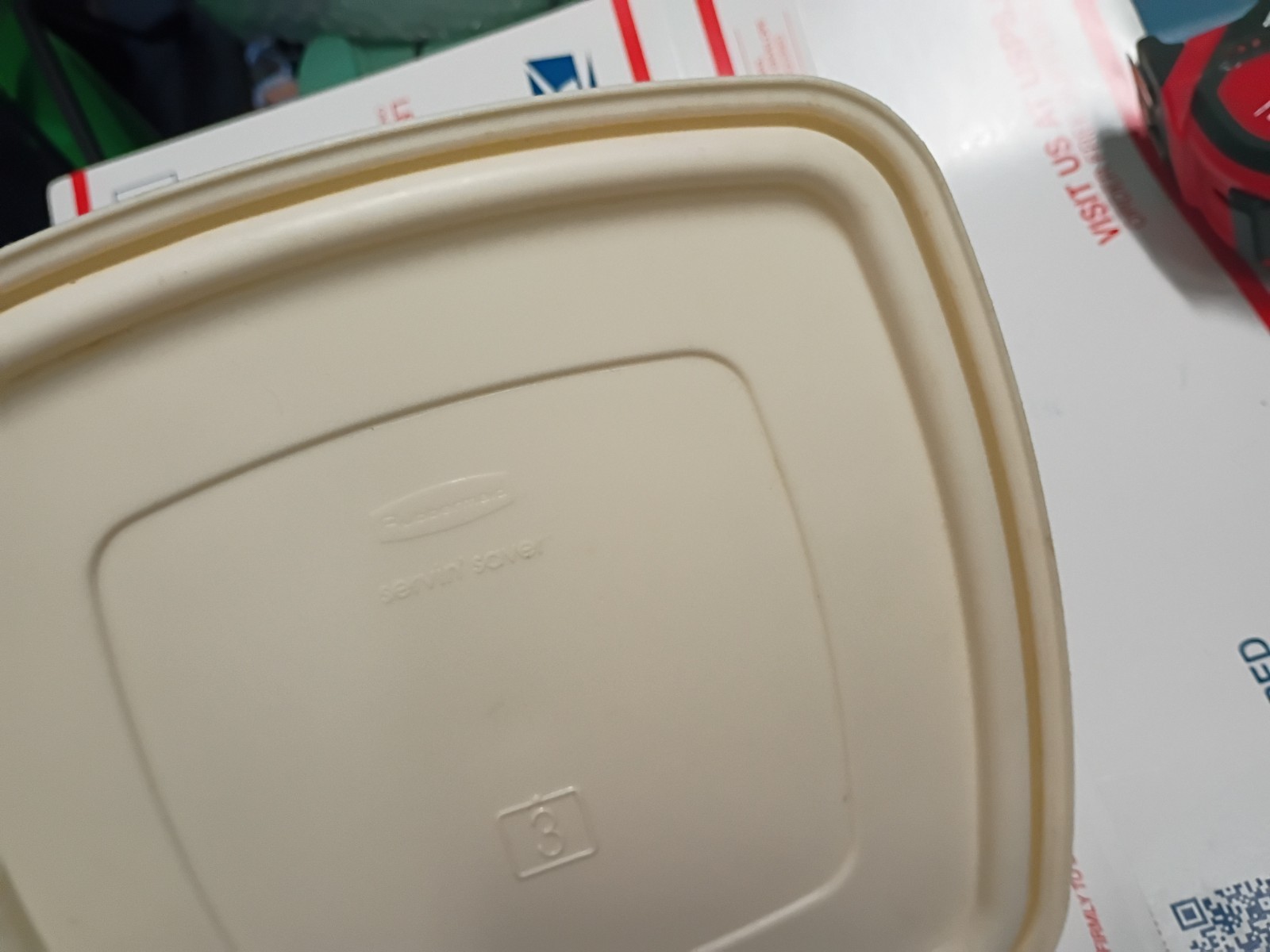 Rubbermaid Servin Saver #3 Square Almond Lid 0013 Replacement Cover Lid ONLY