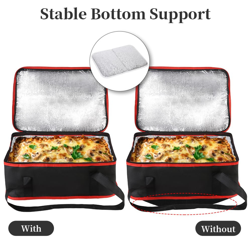 Insulated Casserole Carrier for Hot or Cold Food, Fits 9″x13″ and 11″x15″ Baking