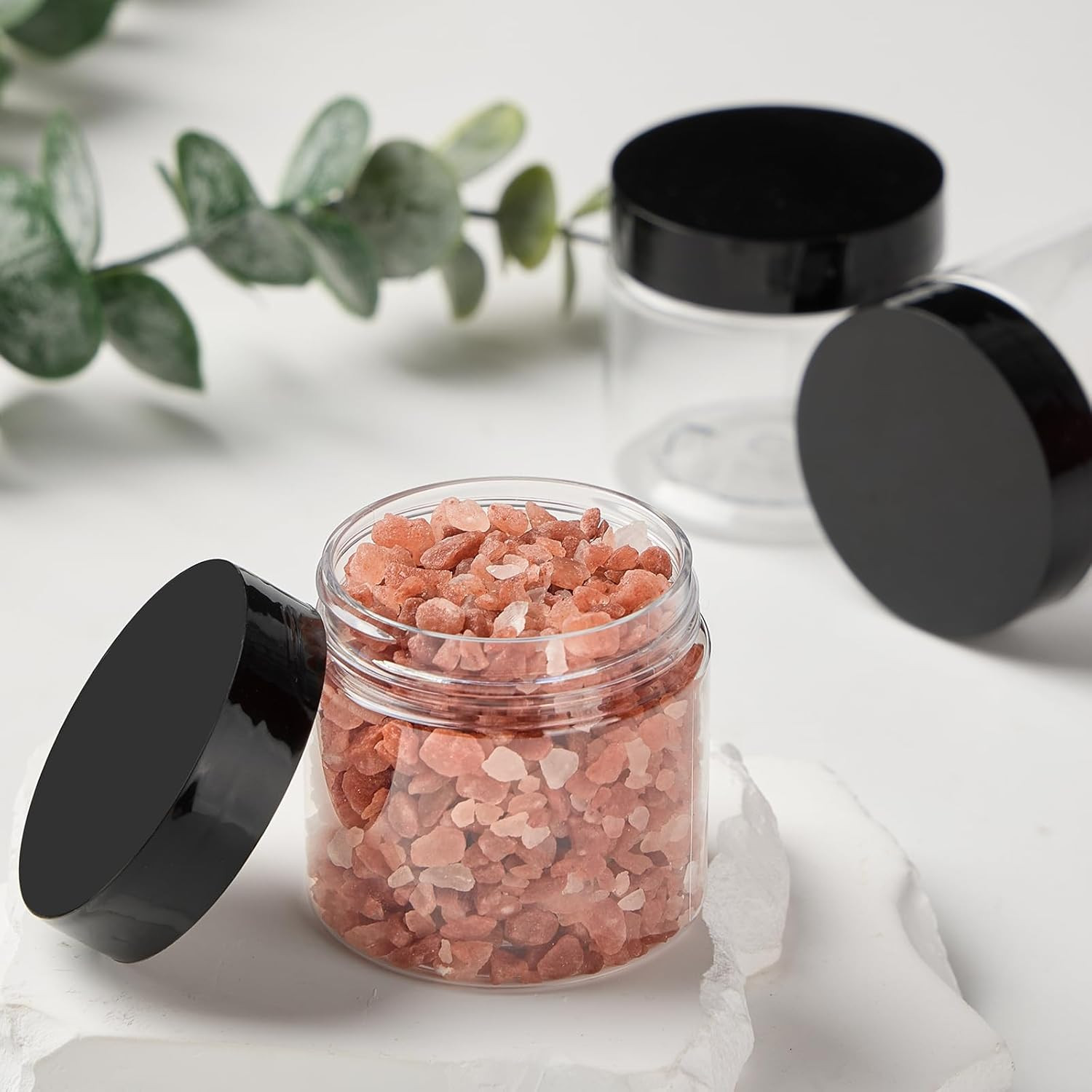 36 Pack 2 Oz Plastic Container Jars with Lids BPA Free, Empty round Clear Cosmet