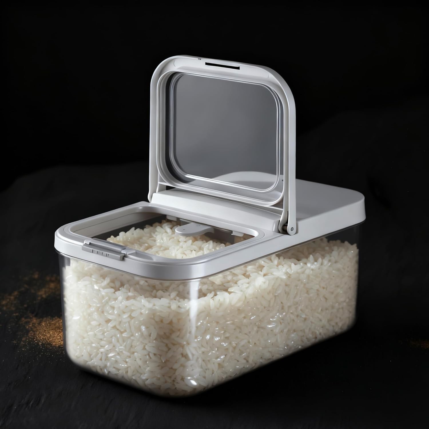 Clear 6L Rice Container with Measuring Cup – Perfect for Flour and Grains