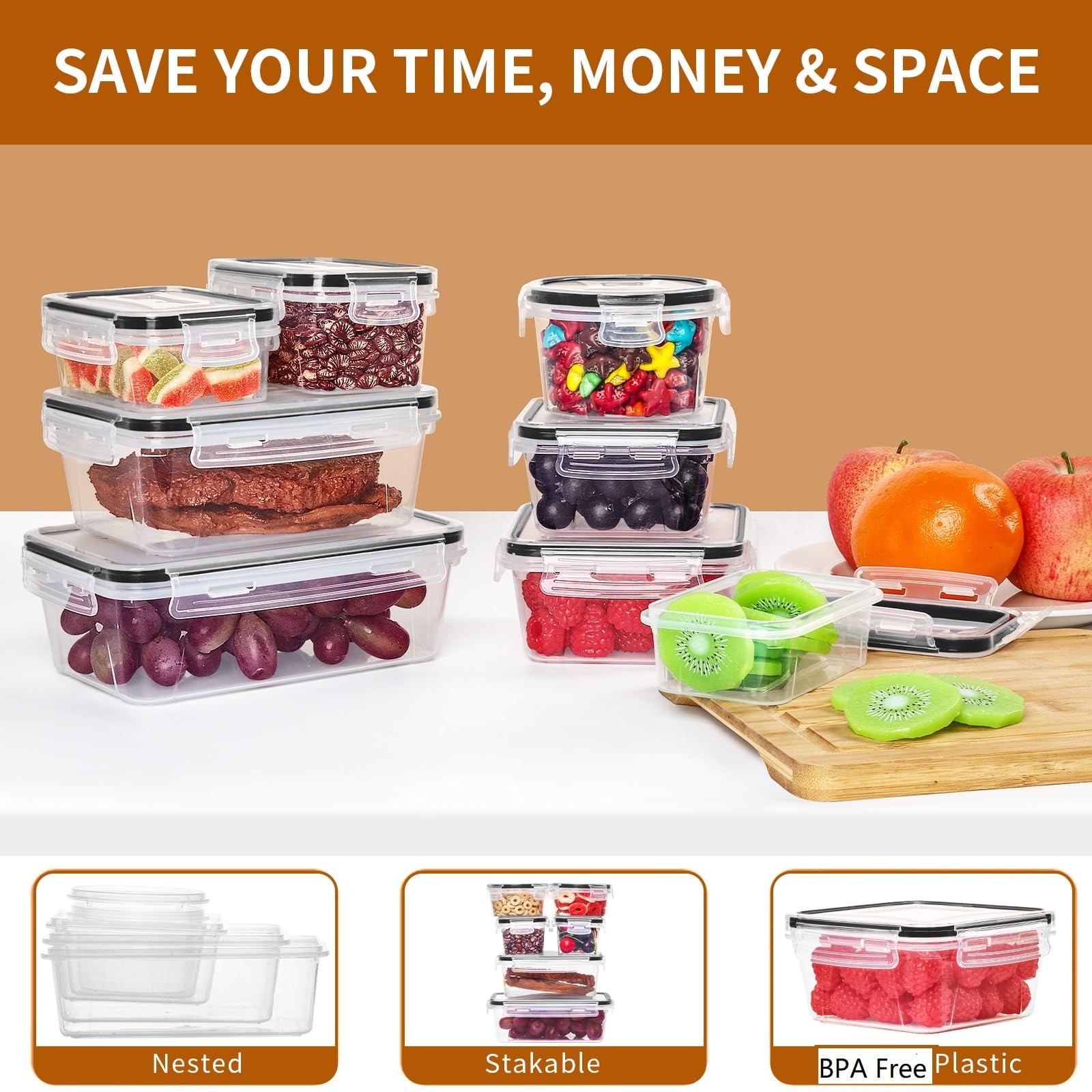 Best PRAKI 24 Pack Meal Prep Containers, Food Storage Containers set with Lids