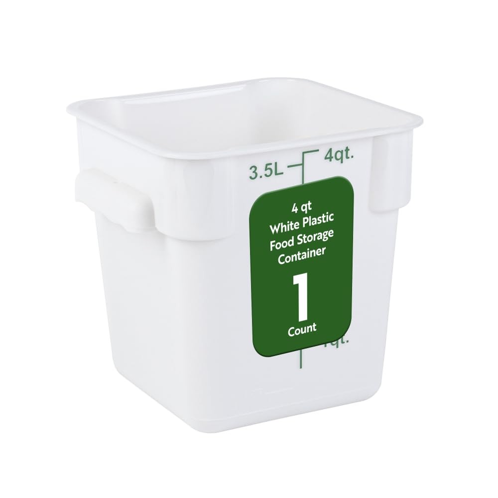 Restaurantware Food Storage Container 1 Pack Of 4 Qt Plastic Kitchen Storage