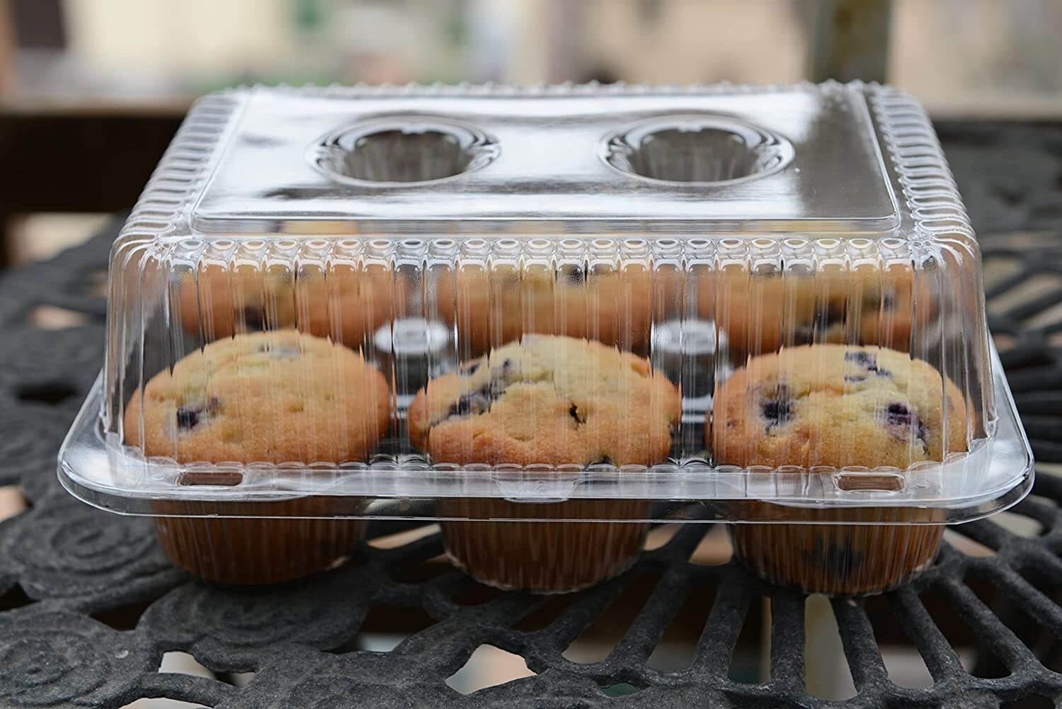 Clear Plastic 6 Compartment Muffin Containers – Disposable Cupcake Holder 144pcs